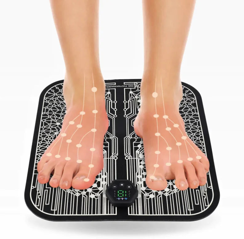 Smart EMS Bio-Electric Foot Massager Mat - Portable Intelligent Muscle Stimulator