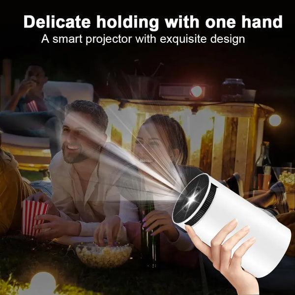Mini Smart Projector 4K Support – Portable Android 11 WiFi 6 Bluetooth Projector, 180° Rotatable, Auto Keystone, Home Theater & Outdoor Cinema (Cawevon)
